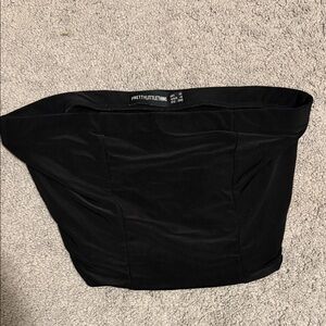 PrettyLittleThing Black Strapless Tube Top